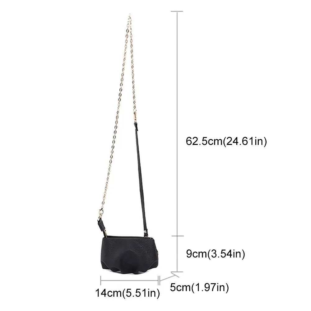 

Fashion Luxury Crossbody Coin Purse Solid Color Lightweight Small Dumpling Purse Casual PU Leather Chain Handbag Satchel