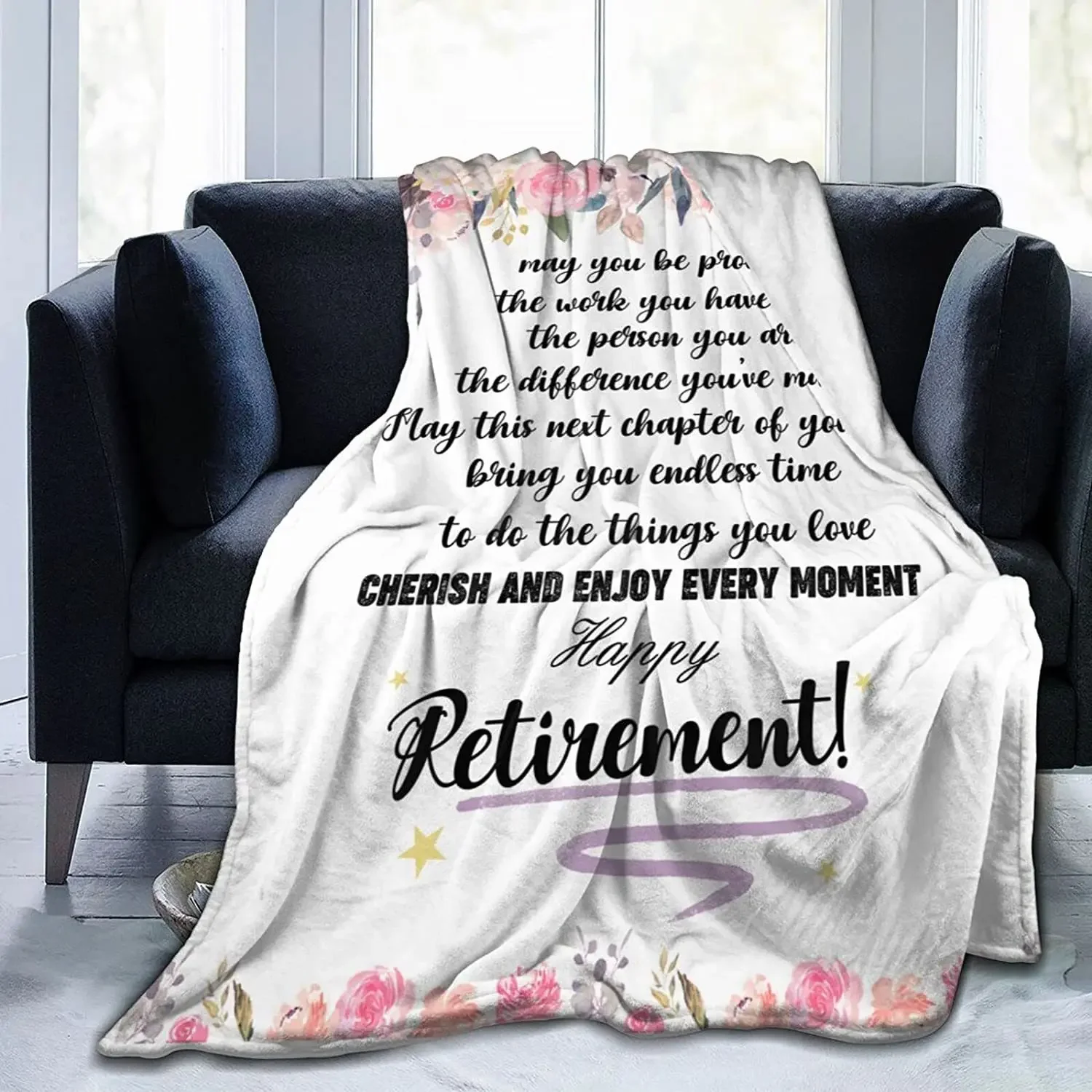 Printed Blanket Birthday Valentine's Day Gift Creativity Customizable Flannel Letter Blanket Super Soft Lightweight for Bed Sofa