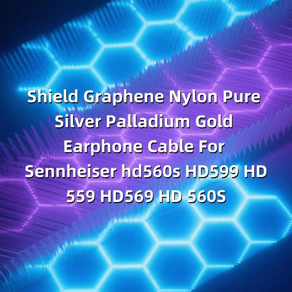 ナイロン 99% 純銀パラジウムグラフェンゴールドシールドイヤホンケーブルゼンハイザー HD599 HD569 HD 560S HD559 hd560s LN008317