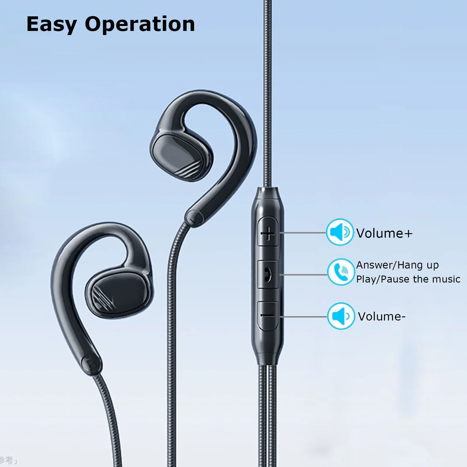 سماعات أذن سلكية مقاس 3.5 ملم، سماعة ألعاب خفيفة الوزن مع ميكروفون للمكالمات عالية الدقة، سماعات رأس مريحة للارتداء