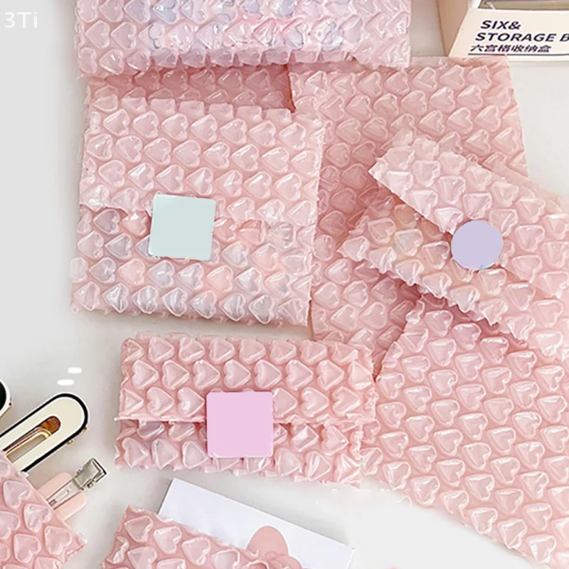 5 sacchetti di bolle d'amore rosa e rosa, sacchetti di protezione regalo, buste postali, buste a bolle d'aria