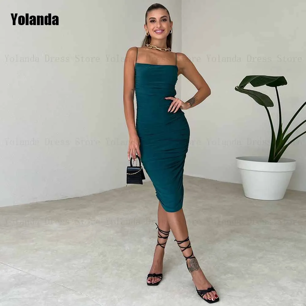 

Simple Mermaid Evening Dresses Sleeveless 2024 New Strapless Ruffle Ruffle Satin Open Back Prom Gowns Anke Length فساتين السهرة