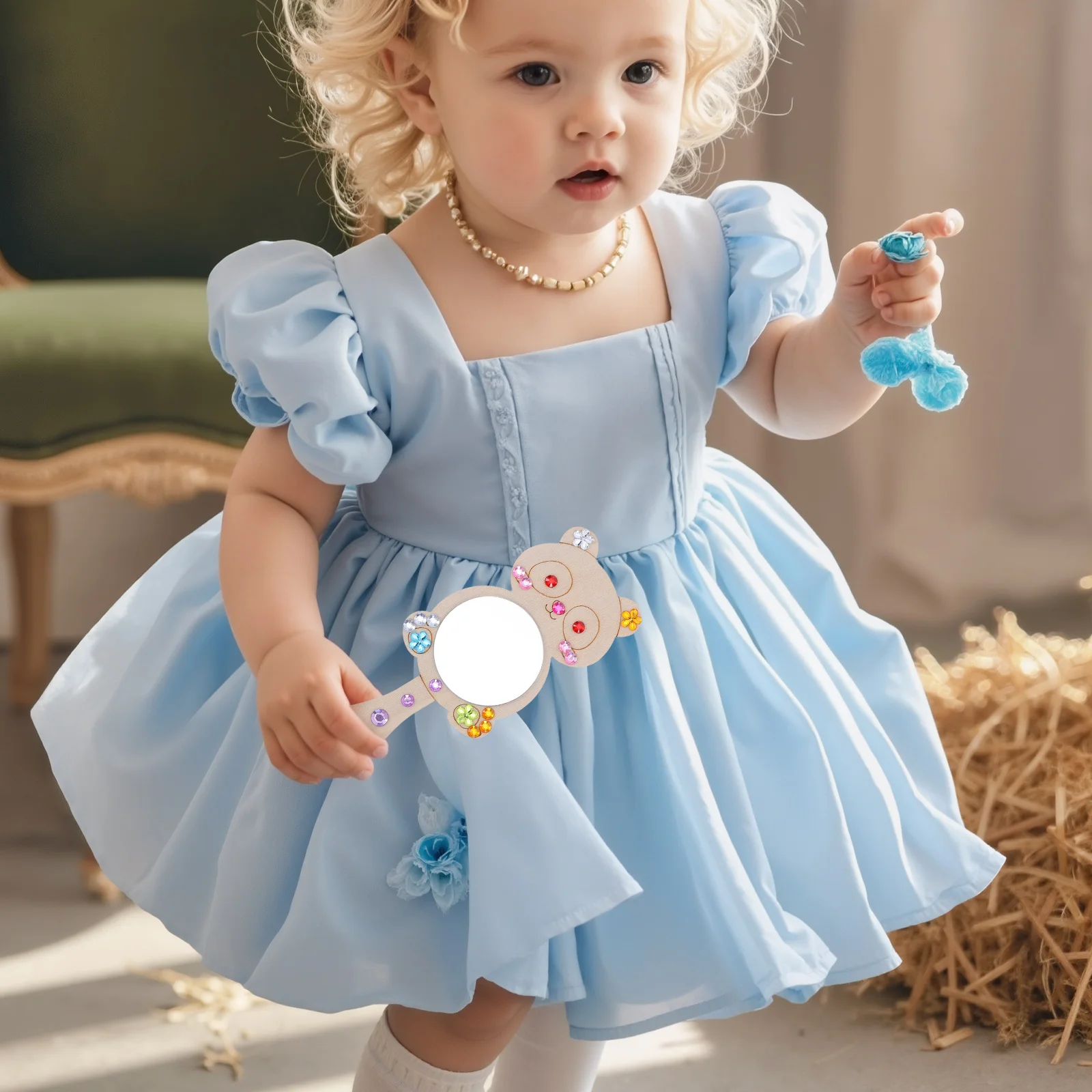 ชุดงานฝีมือกระจกไม้รูปสัตว์ 10 ชิ้น ชุดกระจกพกพาสำหรับเด็ก ระบายสีได้ งาน DIY สำหรับกิจกรรมวันอีสเตอร์ ศิลปะในห้องเรียน