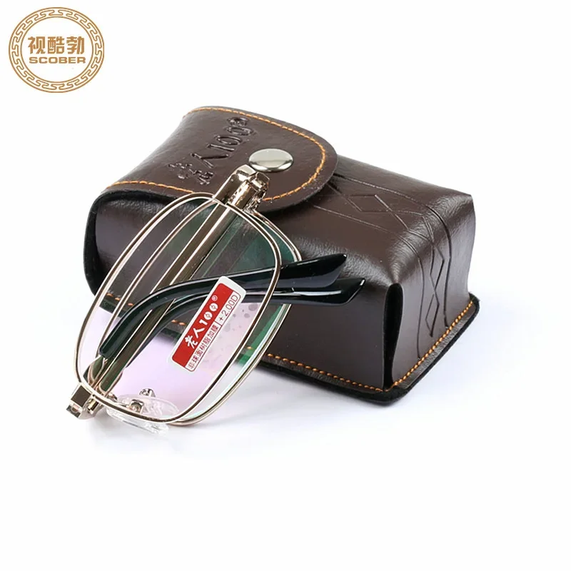 Hot Portable Belt Clip Folding Reading Glasses With Case Men +75 +175 Classic Presbyopic Glasses Women Computer Eyewear +275