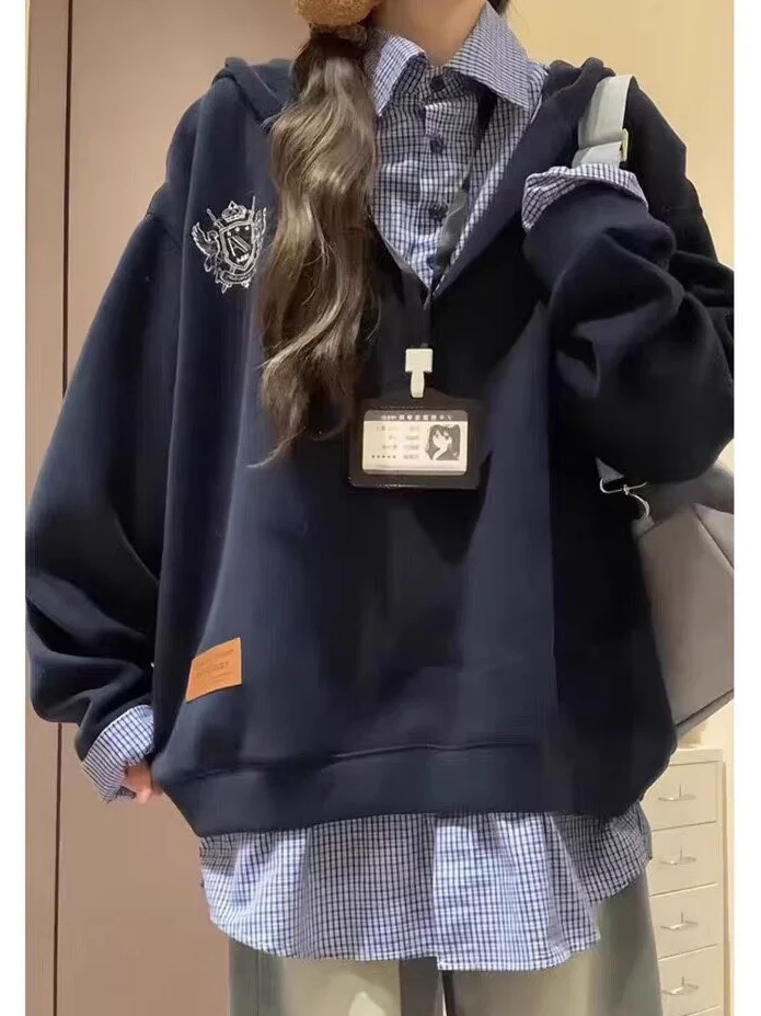 

plus Size Women's Hoodie Jacket Fleece Long Sleeve Oversized Comfortable Autumn Winter Fashion Casual Streetwear Style