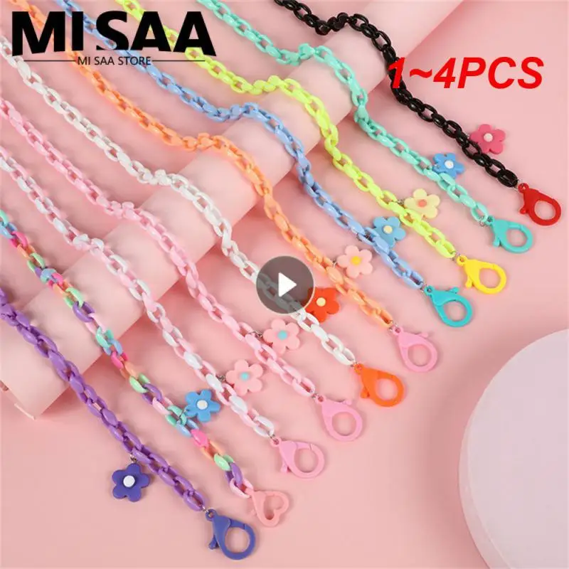 1~4PCS 70cm Fashion Acrylic Face Mask Chain Women Anti Slip Mask Strap Glasses Chains Neck Chain Mask Holder Neck Strap Mask