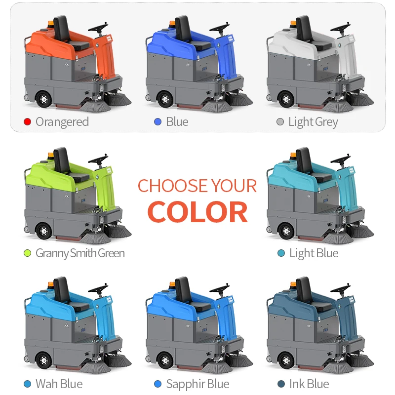 R-S1100 Industrial Sweeper With All Stainless Steel Chassis Suitable for Large Area Cleaning, Ideal for Factory, Warehouse