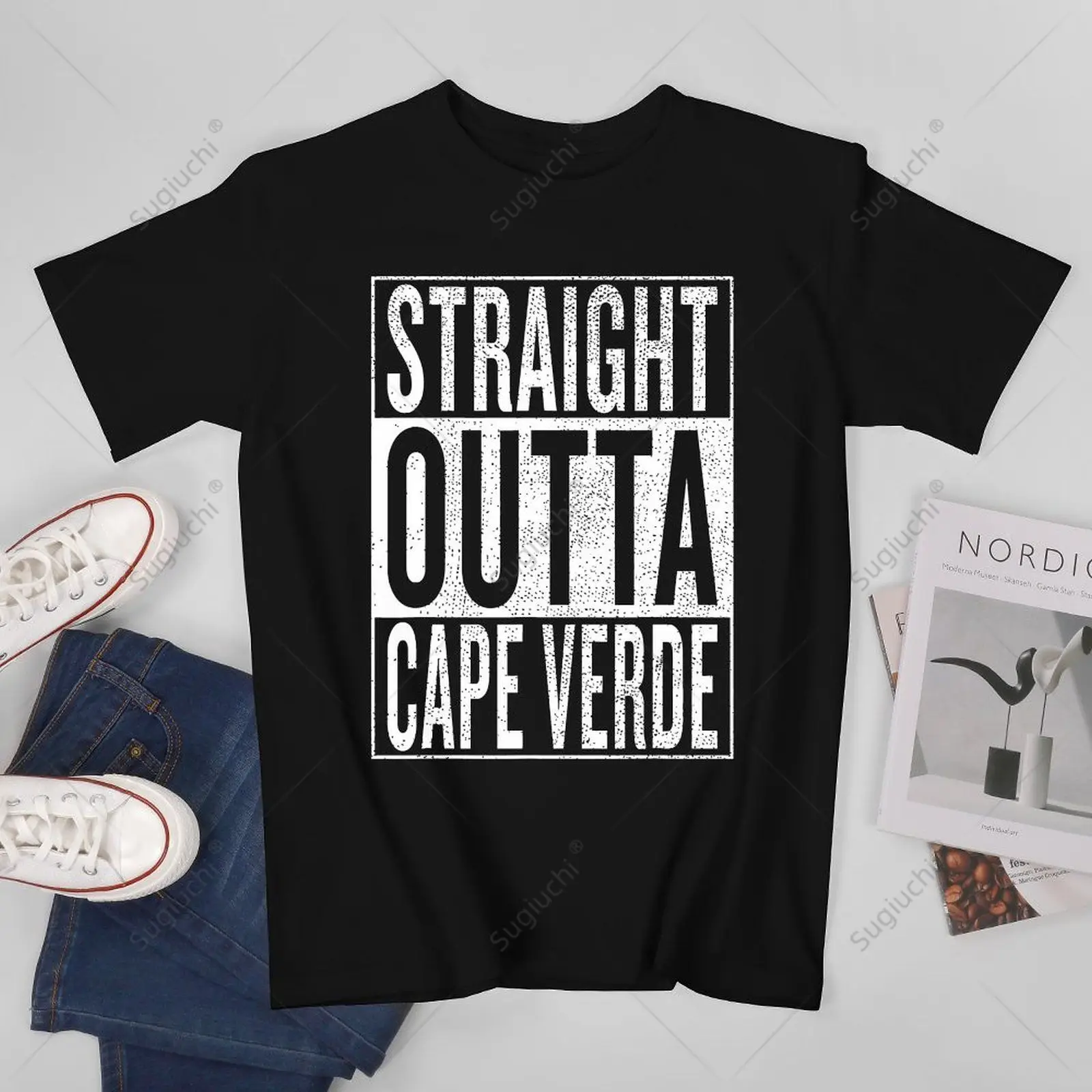 Men Straight Outta Cape Verde Great Travel & Gift Idea Tshirt Tees T Shirts Women Boys 100% Cotton T-Shirt