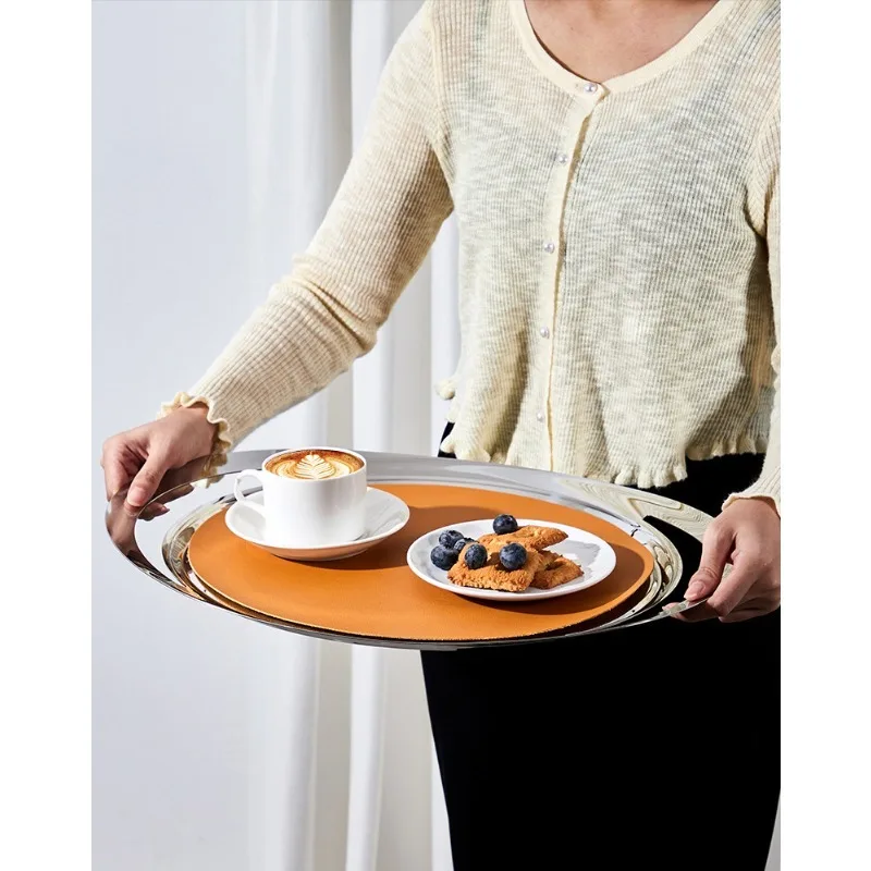 Vassoio per frutta di fascia alta con specchio in acciaio inossidabile di lusso leggero, vassoio per snack per tè pomeridiano, contenitore per champagne