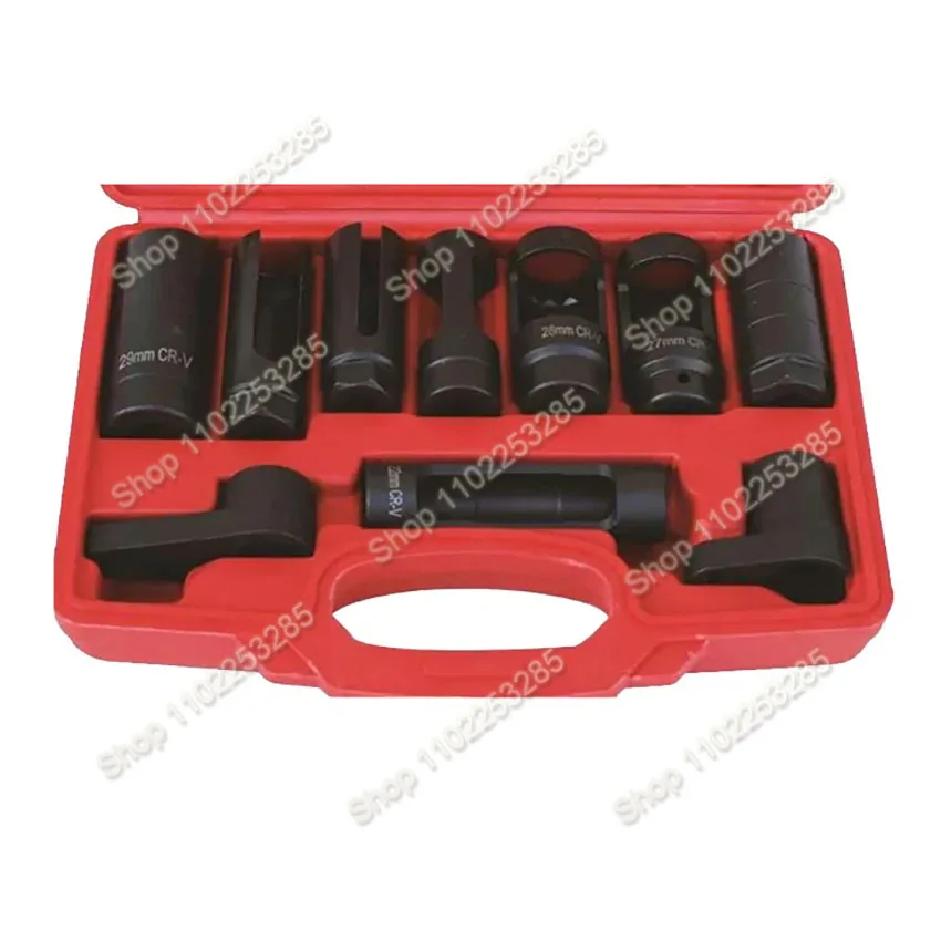 10pcs Oxygen Sensor Socket Wrench Thread Chaser Tool Kit Car O2 Socket Removal Installation Tool