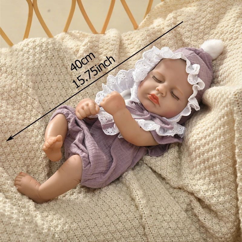 15 inch 40 cm pasgeboren reborn baby full body vinyl babypop levensechte reborn pop kind echte pop speelgoed kit kinderen kerstcadeaus