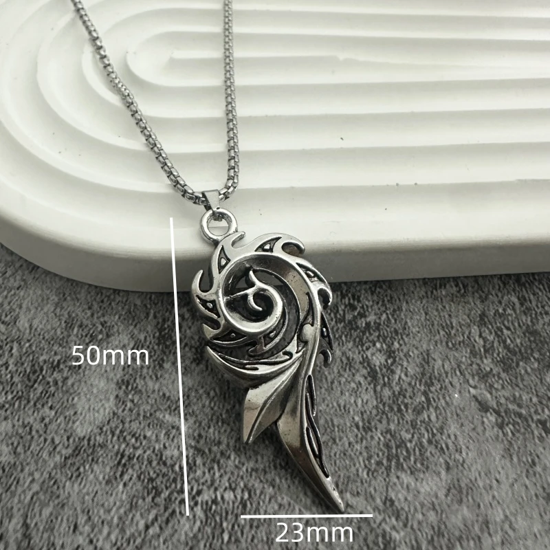 New phoenix spiral stainless steel pendant necklace punk style couple party necklace lucky necklace