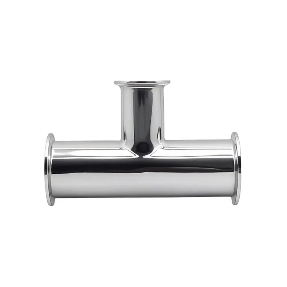 316L Stainless Steel Reducing Tee Sanitary Tri Clamp Pipe Fitting Mirror Polished Connector For Yonge Pharmaceutical Engineering