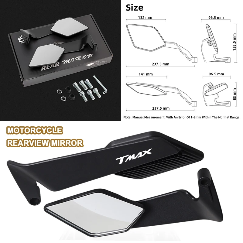 Aerodynamic Adjustable Motorcycle Wing Side Mirrors For NMAX 155 NMAX125 NMAX Turbo TMAX500 TMAX530 XMAX300 250