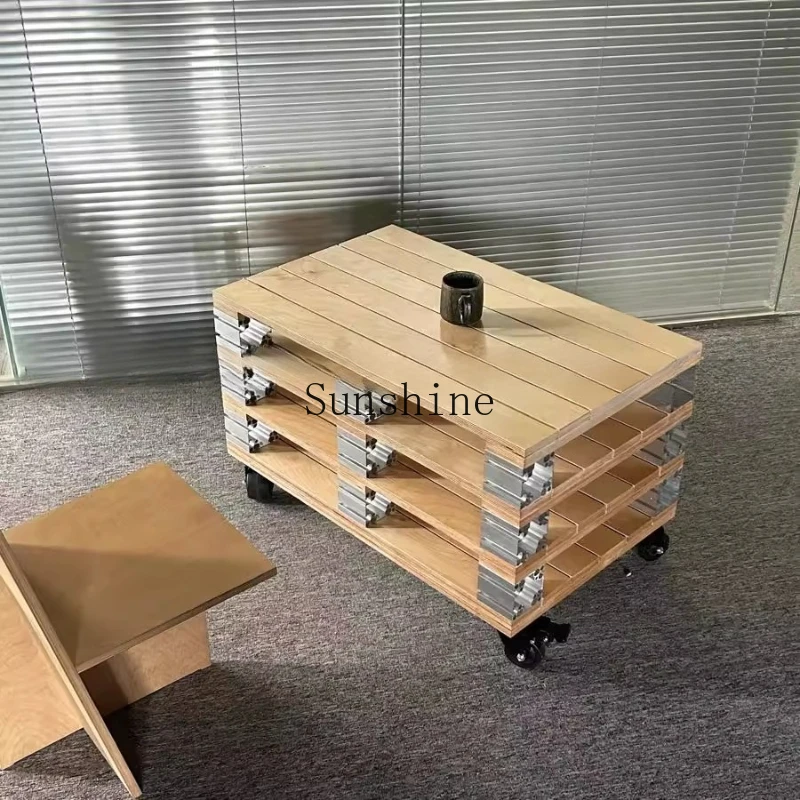 

Clothing store Ocean board Zhongdao table Buyer's store Floor-to-ceiling movable solid wood water table