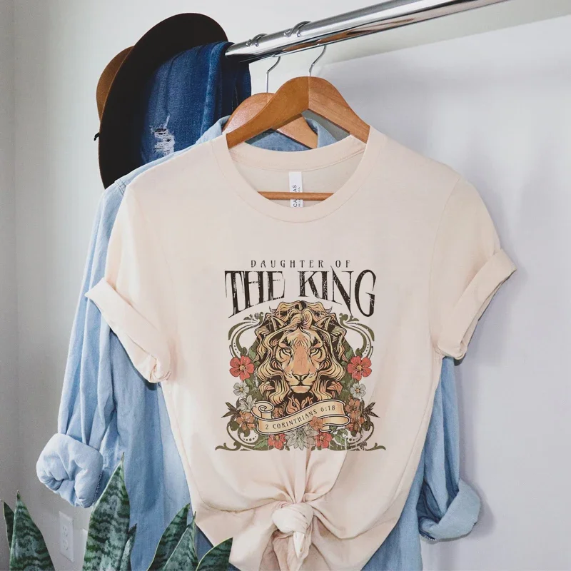 Women Vintage Boho Bible Verse T-Shirt Cute Aesthetic Jesus Worship Tee Shirt Faith Religious Tops Gift Female Christian Apparel