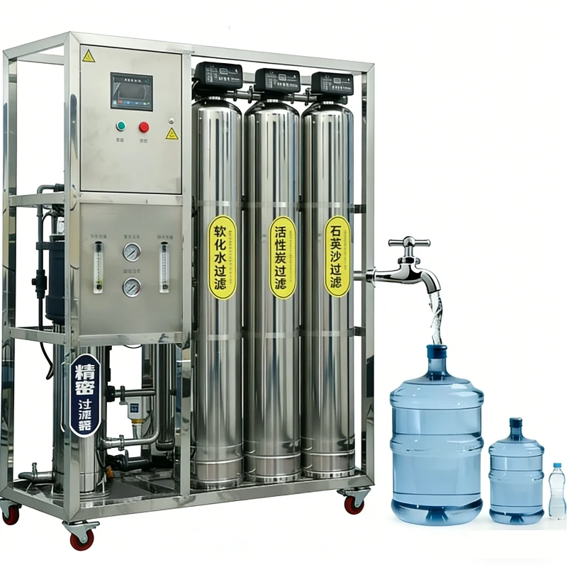 Mineral Water Production Plant Machine 500LPH Reverse Osmosis System Complete Line with Filling and Packing Machine