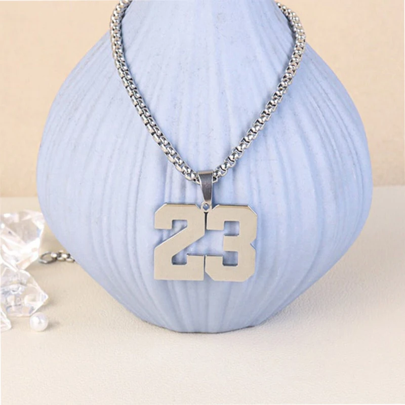 Customized Number Pendant Basketball Player Lucky Numbers Necklace Personalized Stainless Steel Jewelry Unique Boyfriend Gift