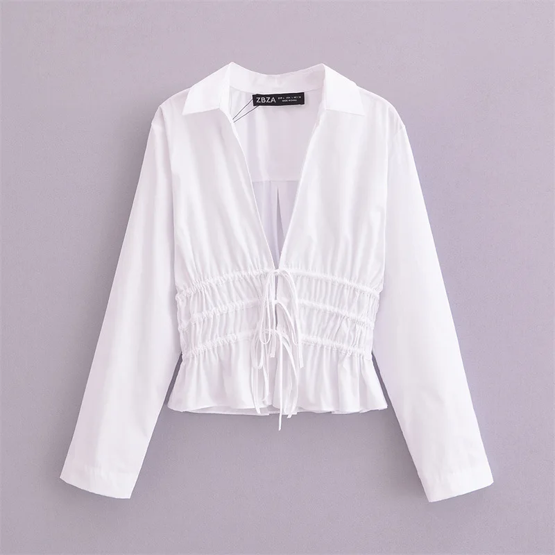 Women's New Fashionable Long Sleeved Trench Coat Fabric Shirt