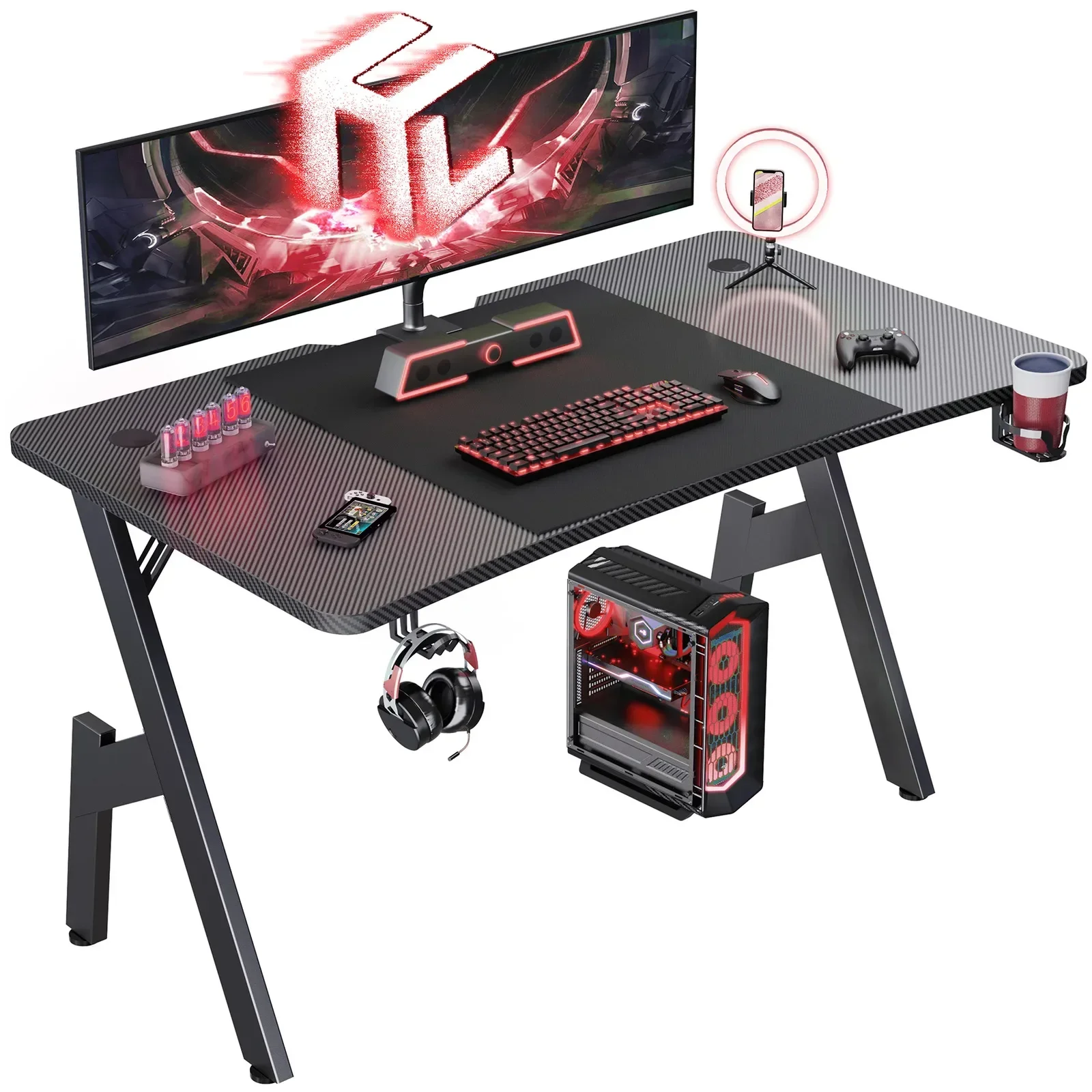 

47/55Inch Gaming Desk Gamer Gaming Table Computer Desk PC Workstation