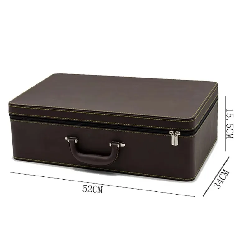 Compartiments de fonction Mulit en cuir PU noir, organisateur de transport de bijoux, valise pour hommes, bijoux de voyage, grand pour les affaires