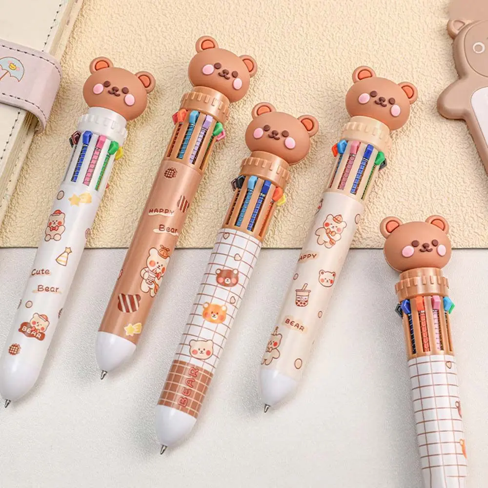 

Cartoon Writing Supplies Learning Office Supplies Cartoon Bear Ballpoint Pen Student Writing Pens Stationery Ten Color Ball Pen
