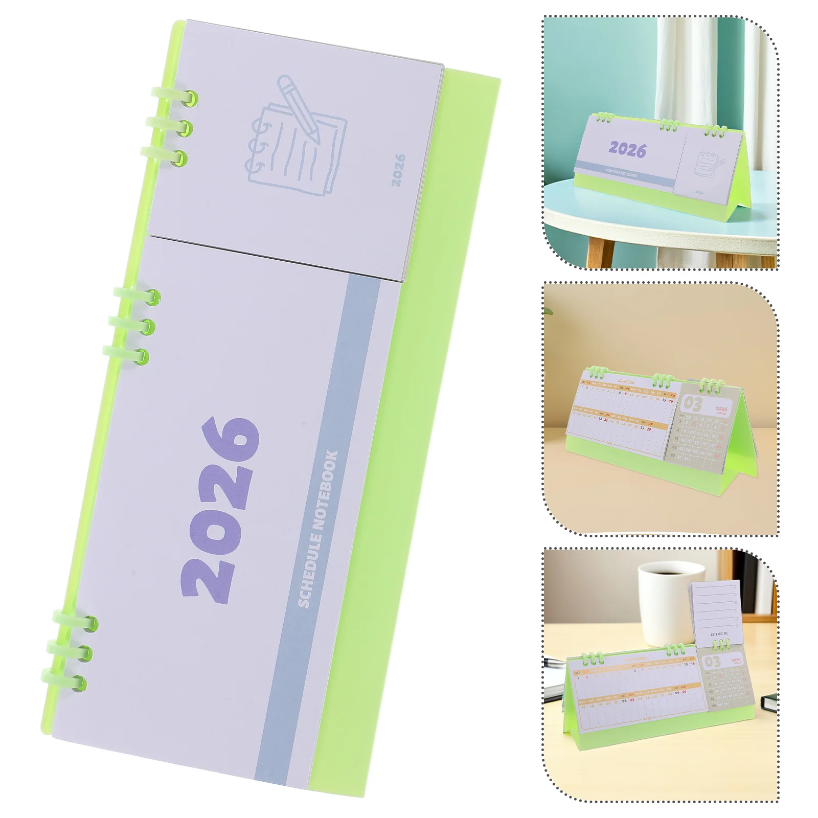 

2026 Compact Monthly Desk Calendar Twinwire Binding Clear Printing Daily Organizer Notebook for Efficient Planning