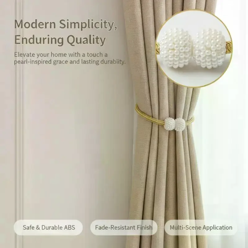 2Pcs Window Tieback Holder Magnetic Curtain: Tiebacks Decorative Rope Fixer Classic Home Office