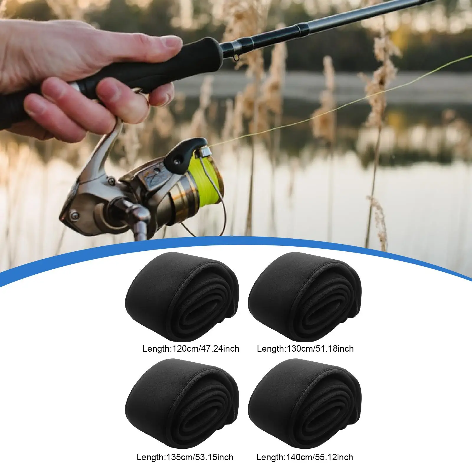 حقيبة صنارة الصيد حقيبة قصبة صيد خشبية حماية عملية مريحة للسفر للرجال والنساء غطاء خارجي محمول للحمل #4