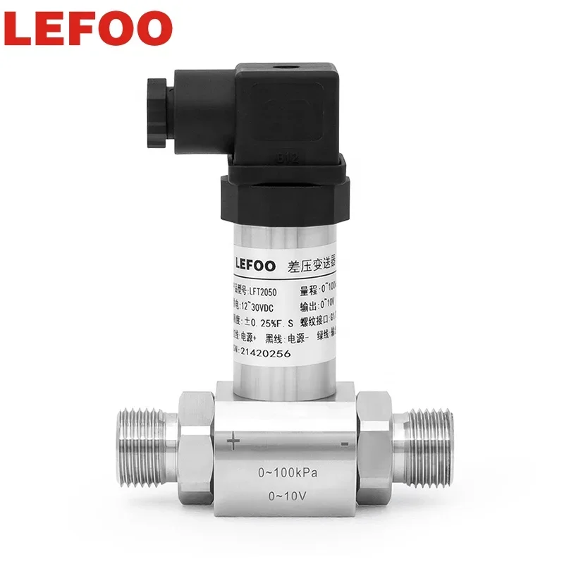 

LEFOO 4-20mA Differential Pressure Transmitter for Air Gas Liquid Oil DP Sensor