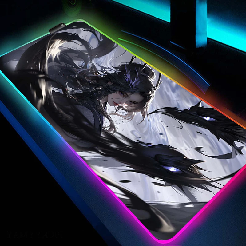 

RGB Large Non-Slip Mousepad Game Locking Edge Desk Mat Gaming Mouse Pad LED Laptop Computer Mouse Mat Locking Edge Accessories