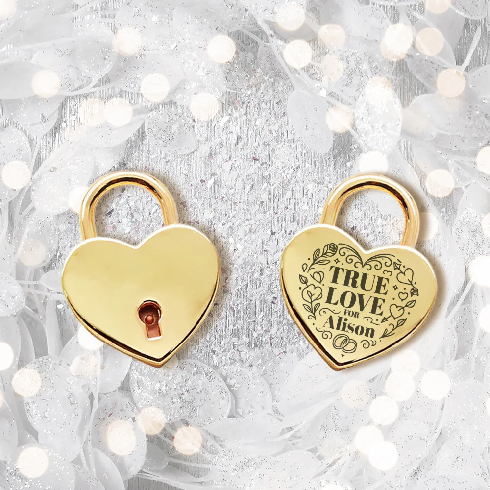 1PC Creative True love Custom Name Wedding Keyed Padlocks Custom Present for Couples