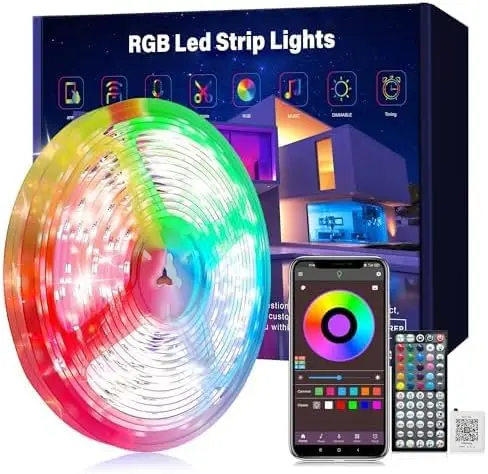 

12D LED Strip Lights APP Control Color Changing 5050 RGB Led Light Flexible Lamp Tape for Room Decoration TV Backlight Diode