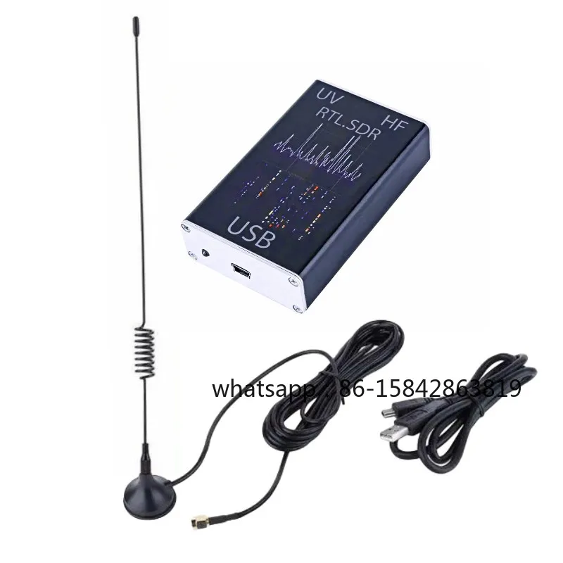 RTL-SDR Receiver, Full Band 100kHz-1.7GHz USB Tuner, Aeronautical Shortwave Broadband SDR Software Radio for Ham Radio view 3