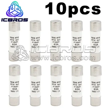 10 adet/grup uzun kapak RT18 R016 RO16 sigorta RT14 AM3 14*51 sigorta çekirdek