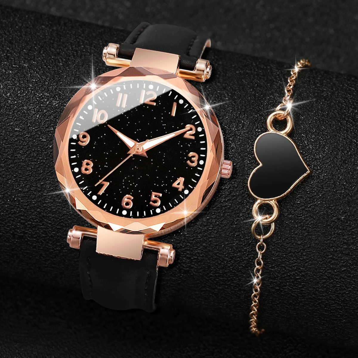 Leisure frosted digital belt women's watch starry night light girl's watch plastic case quartz watch