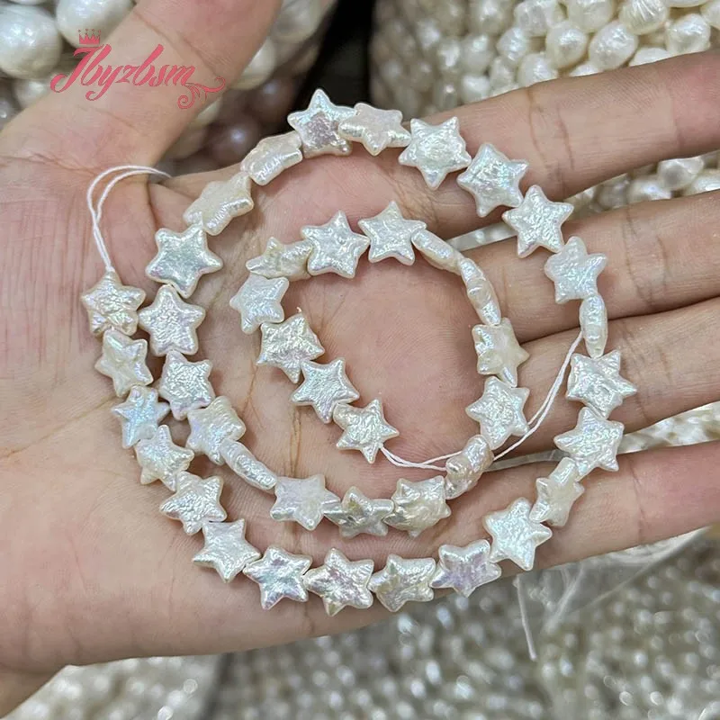 10-12mm Natural Freshwater Pearl Star Shape Stone Beads Strand 15