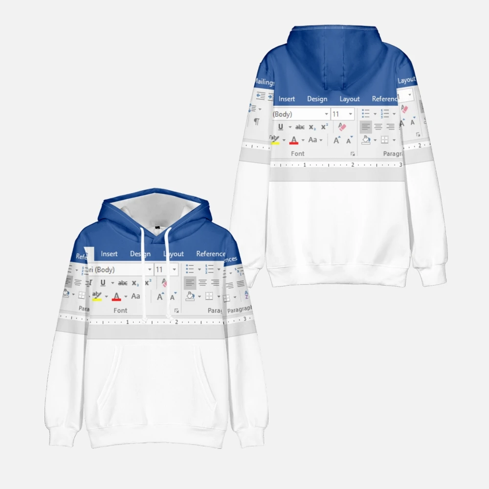 Casual Excel Hoodie For Men And Women Spreadsheet Software Design Print Pullover Y2K Hombre Fashion Creative Tops Hoodie 2025