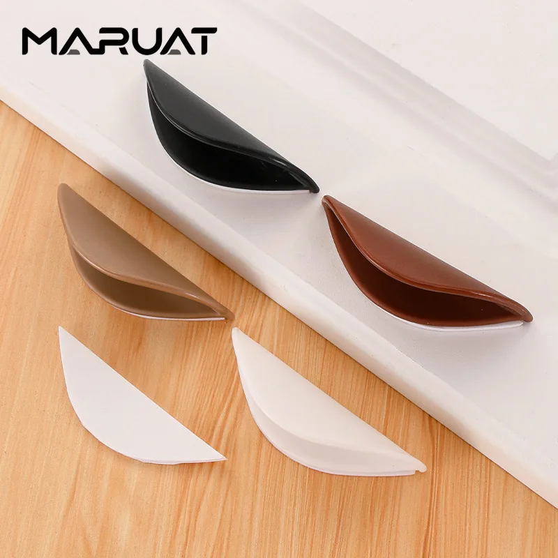 2PC No-stamping Plastic Handle Window Door Handle Wardrobe Drawer Stick-on Sliding Door Cabinet Door Furniture Handle