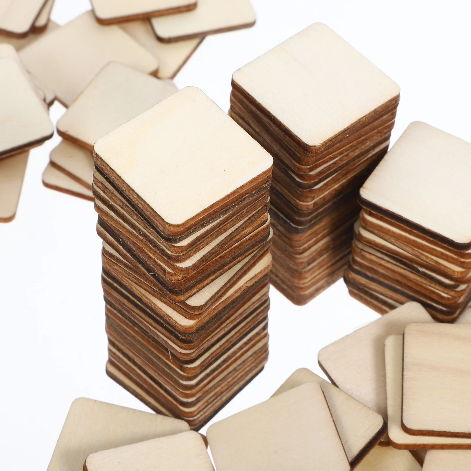 

Blank Wood Slices 200 Pcs Square Unfinished Plaque 25MM Smooth DIY Craft Pieces for Painting Home Art Decoration