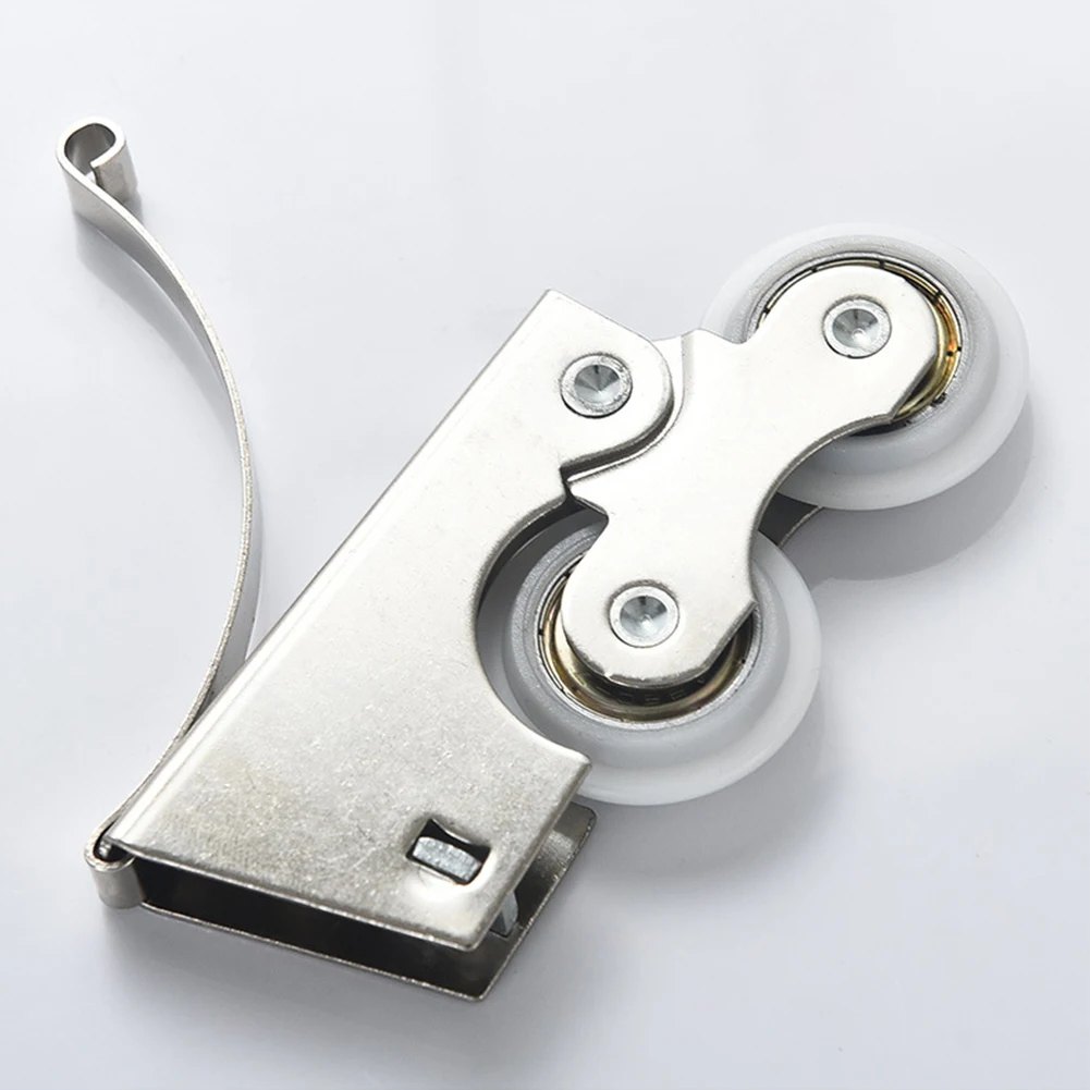 Concave Pulley Silver Iron Roller Wheels Noise-free Operation Nylon Wheel Precision Casting Design Home Improvement