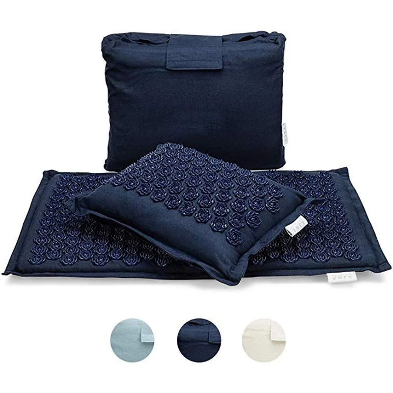 Nature Linen Coconut palm Massage Yoga mat sport pillow mat with bag Lotus Spike Acupressure Mat Cushion массажная подушка с подогревом xiaomi 8h hot compression massage sleeping pillow zd2 pro