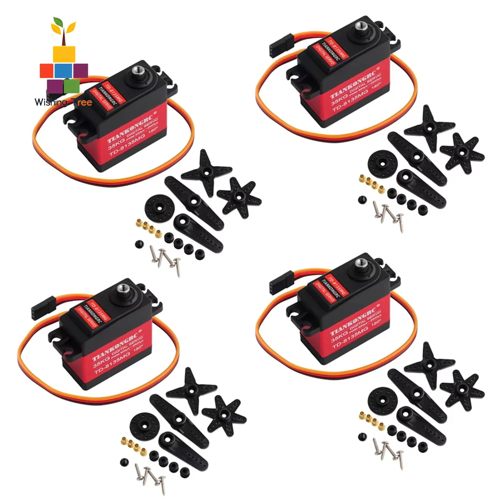 

4 шт., 35 кг, высоковольтный водонепроницаемый цифровой сервопривод TD-8135MG для радиоуправляемого автомобиля с непрерывным вращением 180/270/360 градусов