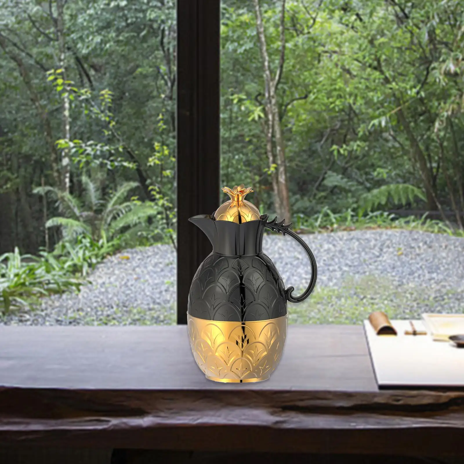 Thermoskanne, solide, kratzfest, langfristig isolierend, Utensilien, 1 Liter, Thermokanne für Kaffee, Küche, Schlafzimmer, Tischplatte