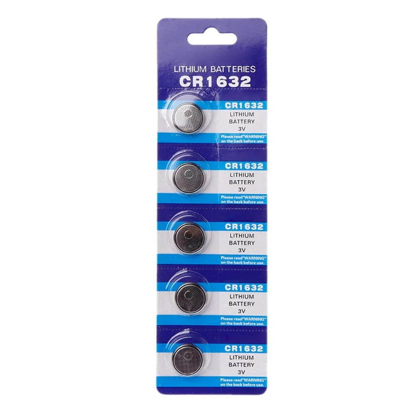 3V CR1632 Lithium BR1632, ECR1632, KCR1632, LM1632, KL1632, L1632, KECR1632 Button Cells for Watch 5Pcs