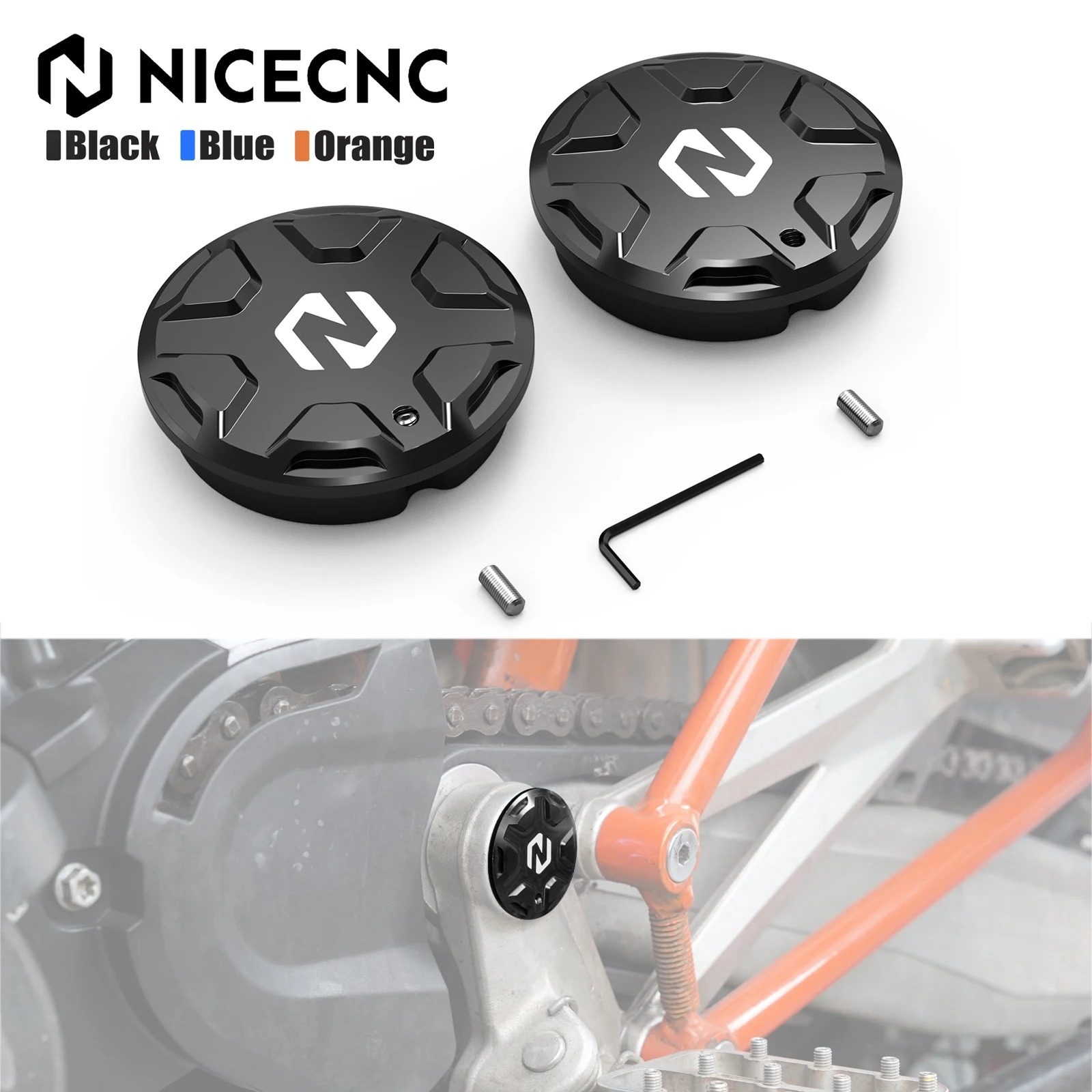 

For KTM 690 Enduro SMC R 2008-2025 Swingarm Pivot Hole Plugs Husqvarna 701 Enduro Supermoto 2016-2025 GasGas 700 ES SM 2022-25