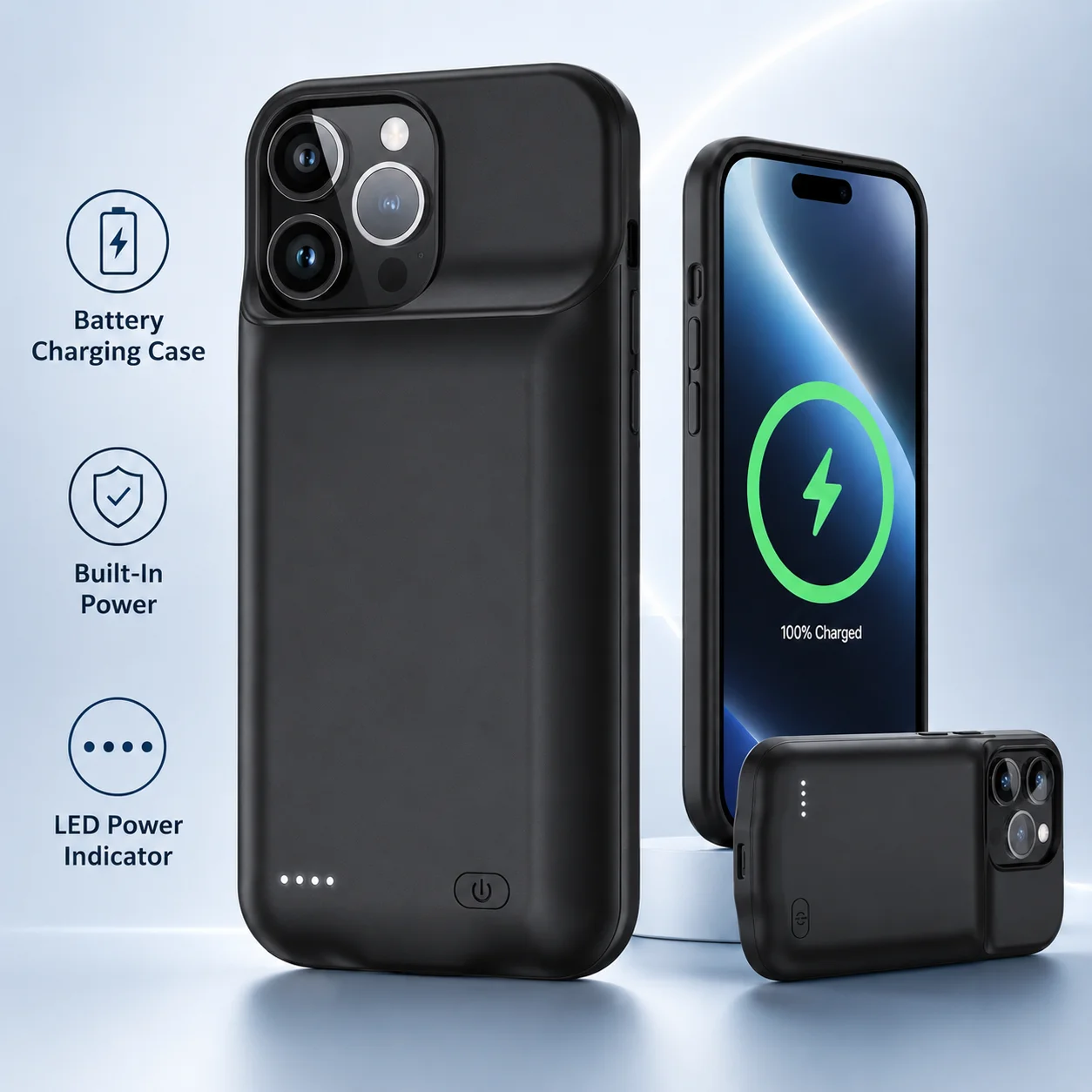 

Battery Case for iPhone 15 14 13 Pro Max 12 Mini XS Max XR 8 7 Plus SE2 SE3 Portable Charging Power Bank Cover Daily Backup