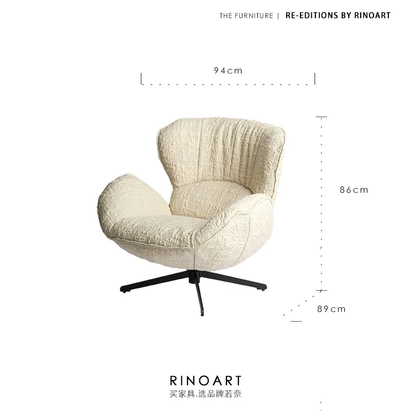 Ruonai Swan Chair Swan Chair/Bubble down Single Sofa Swivel Chair Big Backrest Reading Chair Armchair