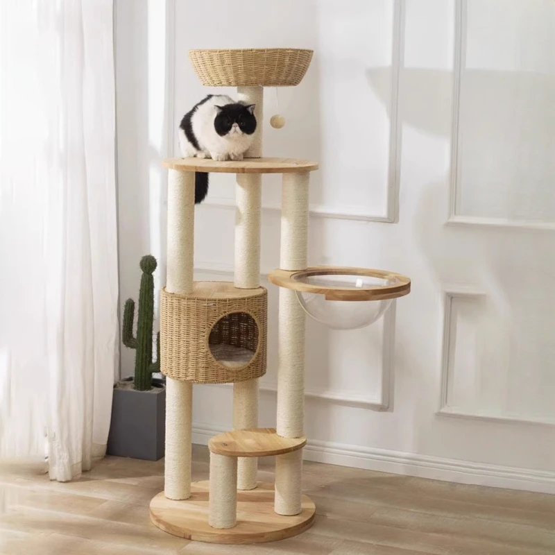 Claw Sharpener Cat Scrapers Board Wood Tree Tower Climbing High Cat Scrapers Space Saving Drapak Dla Kota Cat Supplies MR50CS