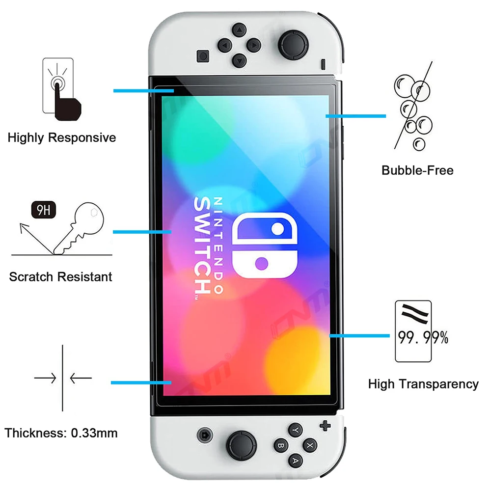 1-3Pack de vidro temperado protetor para Nintend Switch Película protetora de tela OLED para Nintendos Switch Lite NS Acessórios de vidro